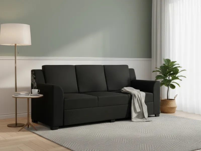 Erica Upholstered 3 Seater Sofa in Charcoal Color